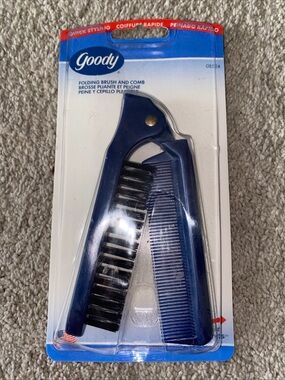 VTG GOODY 2003 Item 08524 BLUE Compact Folding Comb & Hairbrush NEW